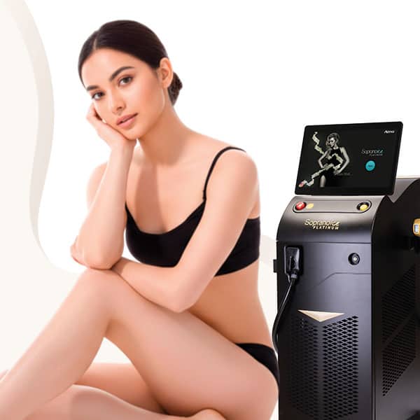 Woman receiving skin rejuvenation treatment with advanced laser device at Kiara Lifestyle Clinic.